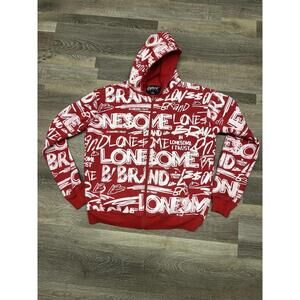 Lonesome Brand Red Graphic Hoodie